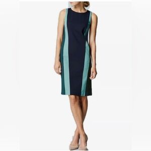 Boden Colorblock Ponte Shift Dress in Blue Women’s size 4L 4 Tall Lined